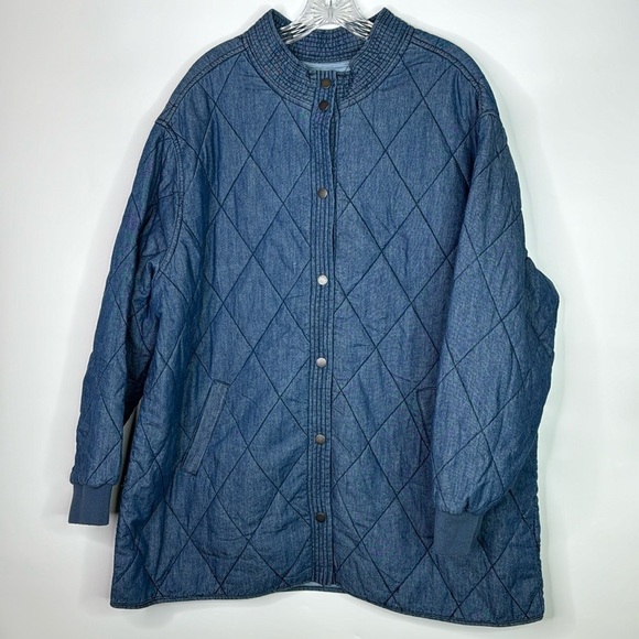 Torrid Chambray Quilted Shacket Size 1 14-16 1X - Picture 1 of 9